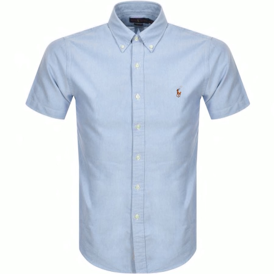 Alternative Image for ProductRalph Lauren Oxford Slim Short Sleeve Shirt Blue1